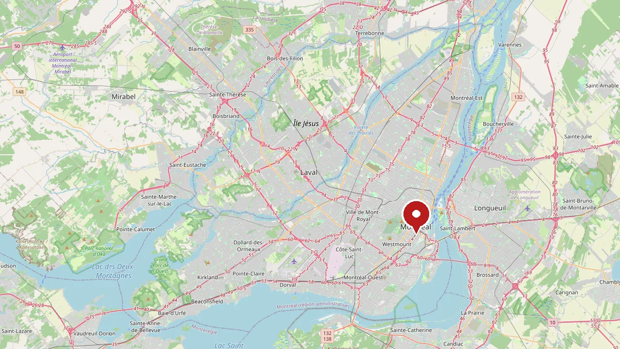 Map of Montreal — pickup around the Bell Centre